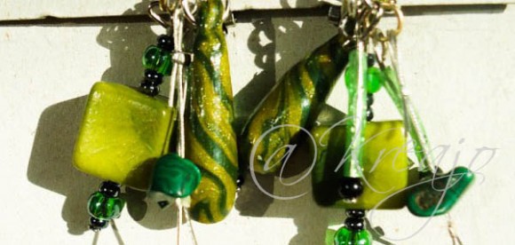 Boucles d'oreille camaieu de vert